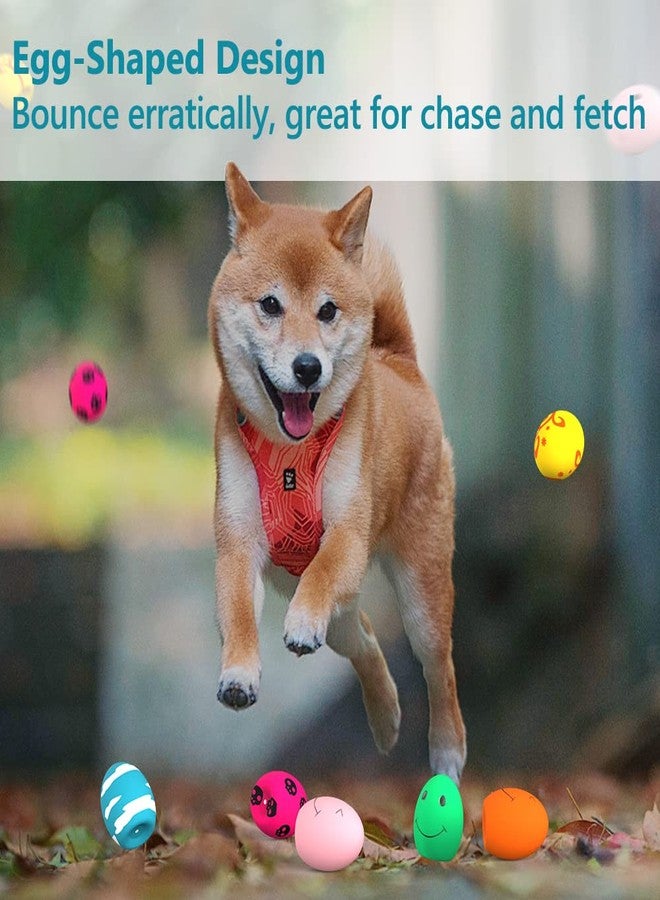 SCHITEC Dog Squeaky Toy, Latex Bouncy Egg Balls with Squeaker for Puppy Small Pet Dogs, Soft Rubber Sound Toys for Interactive Fetch Play - Image 4